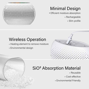 MyGenie Compact Reusable Dehumidifier | Moisture Extractor | Compact & Portable | White