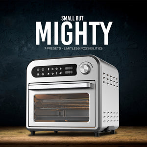 Kitchen Couture 10 Litre Compact Air Fryer Oven | Oil-Free Cooking | Silver