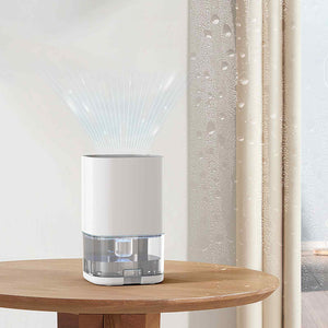 MyGenie Compact Dehumidifier | LED Lights | 1 Litre | Portable Stylish Design | White