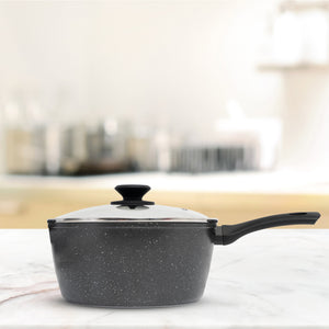 Stone Chef | Forged Saucepan with Lid | Black | 20cm