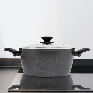 Stone Chef Forged Casserole With Lid | Cookware | Kitchen | Black | 24cm