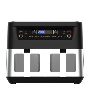 Kitchen Couture Dual View 2 x 5 Litre (10 Litre) Air Fryer | Stainless Steel | Dual Basket