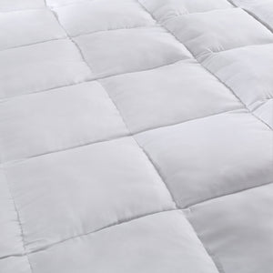 1000GSM Luxury Bamboo Fabric Gusset Mattress Pad Topper Cover | Queen | White