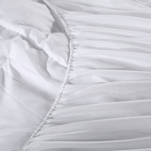 1000GSM Luxury Bamboo Fabric Gusset Mattress Pad Topper Cover | Queen | White