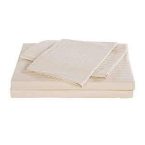 Kensington 1200 Thread Count 100% Egyptian Cotton Sheet Set | Stripe Hotel Grade | Double | Sand