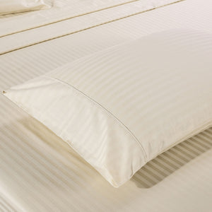 Kensington 1200 Thread Count 100% Egyptian Cotton Sheet Set | Stripe Hotel Grade | Double | Sand