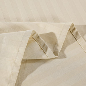 Kensington 1200 Thread Count 100% Egyptian Cotton Sheet Set | Stripe Hotel Grade | Double | Sand