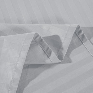 Kensington 1200 Thread Count 100% Egyptian Cotton Sheet Set | Stripe Hotel Grade | Queen | Silver