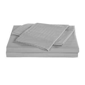 Kensington 1200 Thread Count 100% Egyptian Cotton Sheet Set | Stripe Hotel Grade | King | Silver