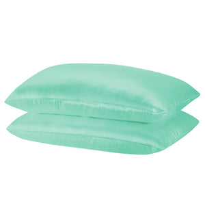 Mulberry Soft Silk Hypoallergenic Pillowcase Twin Pack | 51 x 76cm | Mint