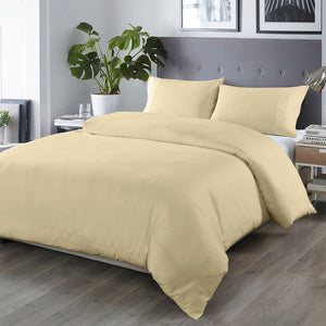 Bamboo Blended Quilt Cover Set | 1000TC Ultra Soft Luxury Bedding | Double - Ivory