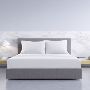 1000TC Hotel Grade Bamboo Cotton Sheets | Pillowcases Set | Ultrasoft | King | White
