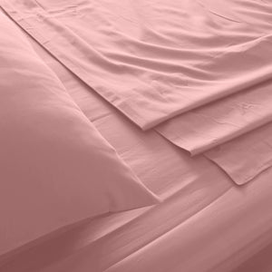 1000TC Hotel Grade Bamboo Cotton Sheets | Pillowcases Set | Ultrasoft | King | Blush