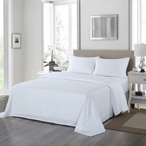 1200 Thread Count Sheet Set | 4 Piece Ultra Soft Satin Weave Finish | King | White
