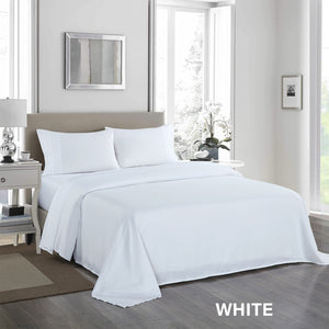 1200 Thread Count Sheet Set | 4 Piece Ultra Soft Satin Weave Finish | King | White