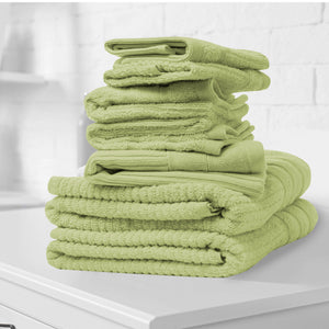 Eden Egyptian Cotton 600GSM 8-Piece Luxury Bath Towels Set | Spearmint
