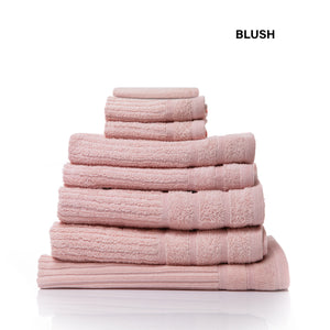 Eden Egyptian Cotton 600GSM 8-Piece Luxury Bath Towels Set | Blush
