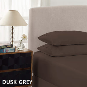 1500 Thread Count Cotton Rich Sheet Set | Ultra Soft Bedding | 3 Piece | Double | Dusk Grey