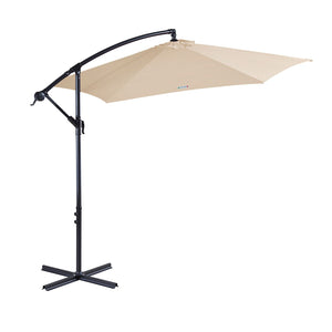 Milano 3M Outdoor Umbrella Cantilever with Protective Cover | Patio Garden Shade | Beige