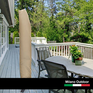 Milano 3M Outdoor Umbrella Cantilever with Protective Cover | Patio Garden Shade | Beige
