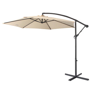 Milano 3M Outdoor Umbrella Cantilever with Protective Cover | Patio Garden Shade | Beige