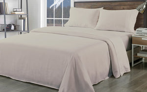 Bamboo Blend Sheet Set | 1000TC & Bamboo Pillows | 2 Pack | Ultra Soft | King | Warm Grey