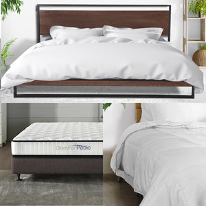 Azure Bed Frame + Comforpedic Mattress + 250GSM Bamboo Quilt | Package Deal | Single Size
