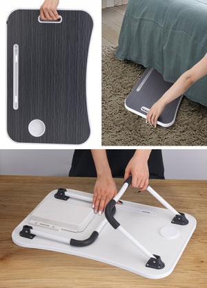 Laptop Bed Desk with Storage | Foldable Legs | For Adults, Kids & Home Office