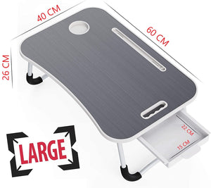 Laptop Bed Desk with Storage | Foldable Legs | For Adults, Kids & Home Office