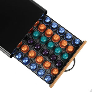 CARLA HOME Coffee Pod Holder | Storage Drawer | Compatible with 60 Nespresso Pods | Kitchen Storage & Organisation | Natural