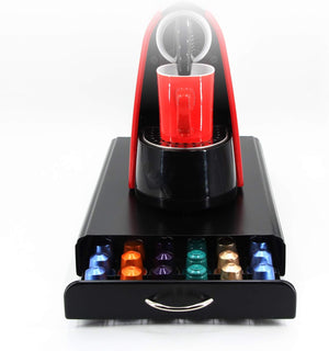 CARLA HOME Coffee Pod Holder | Storage Drawer | Compatible with 60 Nespresso Pods | Kitchen Storage & Organisation | Black