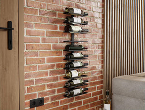 Wall-Mounted Metal Wine Rack | Holds 10 Bottles | Ideal for Wine, Liquor, Champagne