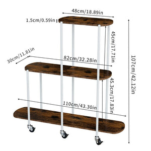 Plant Stand with Wheels | Indoor & Outdoor Flower Rack Display Shelf