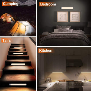 LED Cabinet Night Light | 54 LED | Rechargeable | Silver + Yellow Light | Kitchen & Bedroom