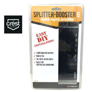 Crest UHF VHF Digital TV Signal Splitter | Distributor | 6 Outputs