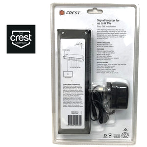 Crest UHF VHF Digital TV Signal Splitter | Distributor | 6 Outputs