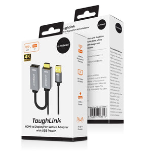 Tough Link | HDMI to DisplayPort Adapter | USB Power Included