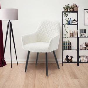 Neo Cindy | Fabric Dining Chairs | Ivory | 2PC Set | Contemporary Upholstered Seating