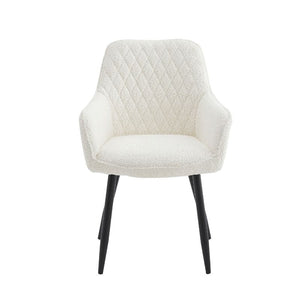 Neo Cindy | Fabric Dining Chairs | Ivory | 2PC Set | Contemporary Upholstered Seating