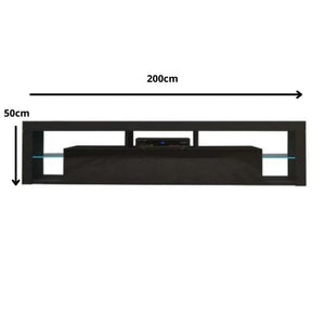 Modern TV Cabinet | Living Room Furniture | 200cm | Black