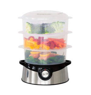 3-Tier Food Steamer with Stainless Steel Base | Multi-Function Cooking