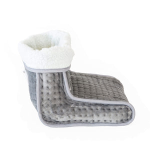 Plush Flannel Fleece Foot Warmer | 4 Temperature Settings | Electric Heated Slippers | Soft & Cozy
