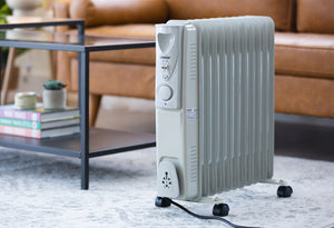 Oil Column Heater | 11-Fin | 2400W | 3 Heat Settings | Wheels