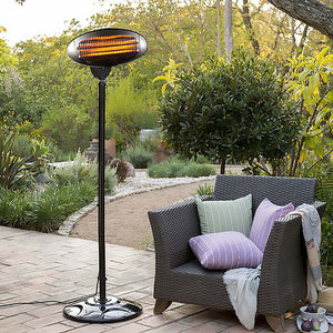 Electric Patio Heater | 2000W | 2.1m | Free Standing | Adjustable | Portable | Outdoor | Black