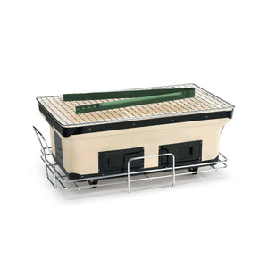 Portable Hibachi Tabletop Grill | Dual Charcoal BBQ Chambers