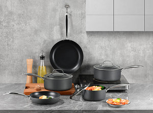 8-Piece Cookware Set | Non-Stick Coating | Glass Lids