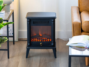 Electric Log Fireplace Heater | Overheat Protection