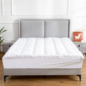 Hypoallergenic | Antibacterial | 100% Microfiber Filling | Mattress Topper | QUEEN