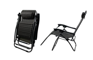2 Pcs Zero Gravity Folding Reclining Chairs | Black | Adjustable Seating