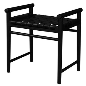 Elliot Single Seater Bench with Genuine Leather | Black